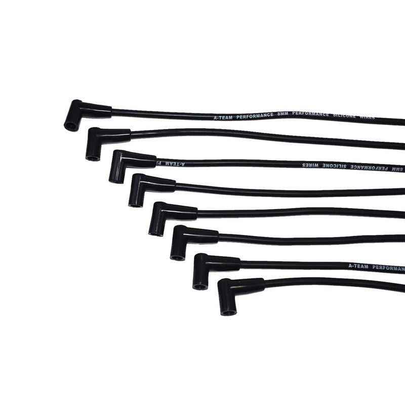 A-Team Performance Spark Plug Wire Set - Black 90-Degree Boot - High-Temp Heavy Duty - 8.0mm Silicone Insulation & Plug Wire - Compatible with SBC Small Block Chevy & GMC HEI 283-400 - Image 5